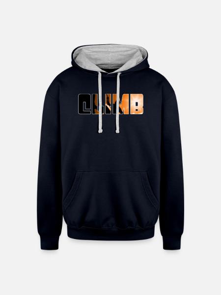 climb - Unisex Contrast Hoodie - navy/heather gray