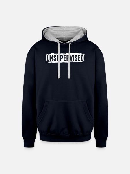 Unsupervised Sarcastic Sayings Sarcasm - Unisex Contrast Hoodie - navy/heather gray