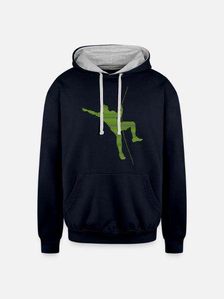 climbing - Unisex Contrast Hoodie - navy/heather gray