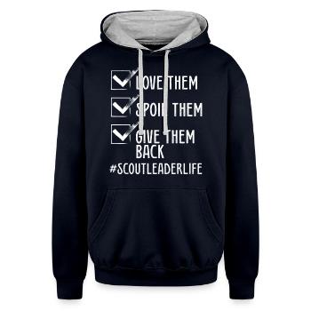 Scouting Girl Scout Leader Scout Scouting Tours - Unisex Contrast Hoodie - navy/heather gray - Front