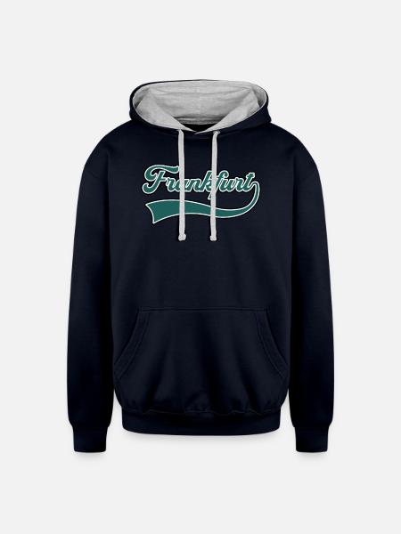 frankfurt germany - Unisex Contrast Hoodie - navy/heather gray