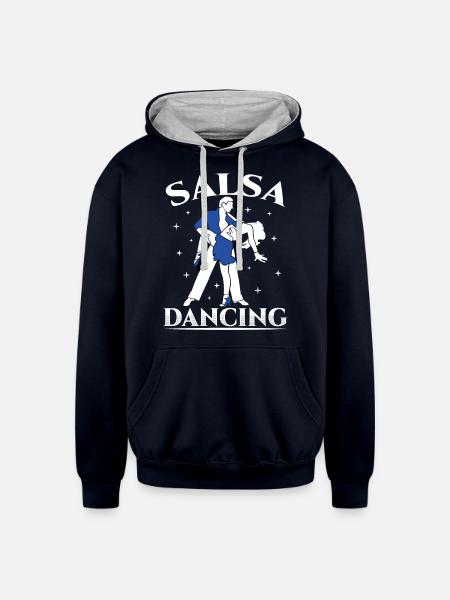Salsa Dancing Dance Dancer Latin - Unisex Contrast Hoodie - navy/heather gray