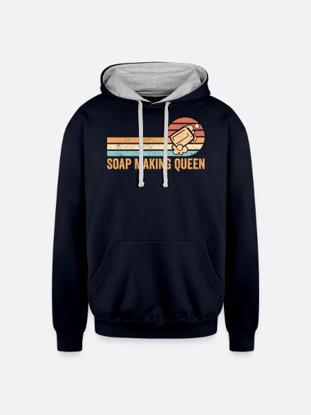 Soap Making Soap Maker - Unisex Contrast Hoodie - navy/heather gray