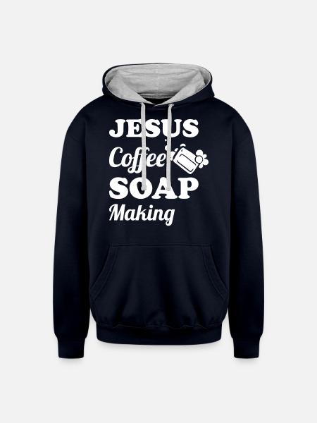Soap Making Soap Maker - Unisex Contrast Hoodie - navy/heather gray