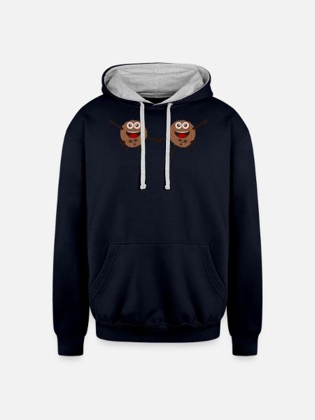 Coconut Boogie Woogie Coconuts - Unisex Contrast Hoodie - navy/heather gray