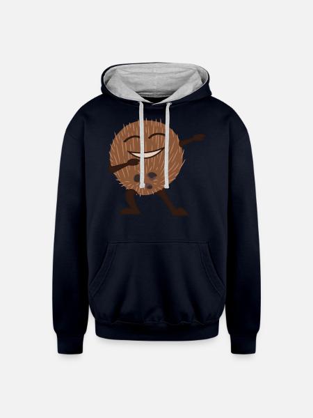 Coconut Dances Coconuts - Unisex Contrast Hoodie - navy/heather gray