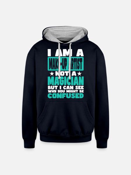 Make-up Artist - Unisex Contrast Hoodie - navy/heather gray