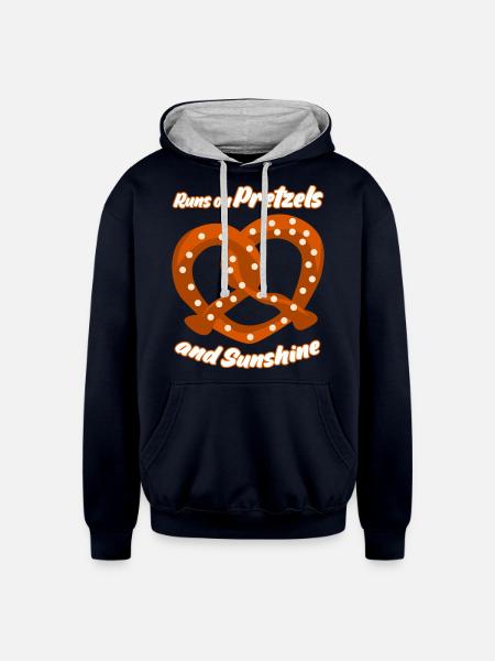 Pretzel - Unisex Contrast Hoodie - navy/heather gray