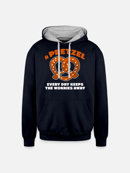 Pretzels Pretzel Bavaria - Unisex Contrast Hoodie - navy/heather gray