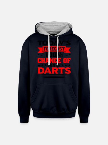 Darts Dart Player - Unisex Contrast Hoodie - navy/heather gray