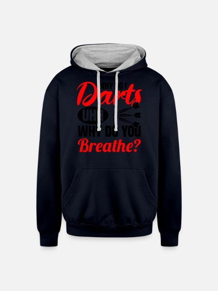 Darts Dart Player - Unisex Contrast Hoodie - navy/heather gray