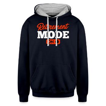 Retirement Mode On Retirement Retiring - Unisex Contrast Hoodie - navy/heather gray - Front
