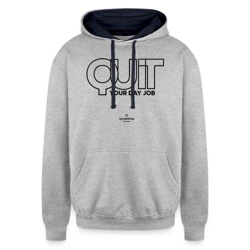 Quit in black - Unisex Contrast Hoodie