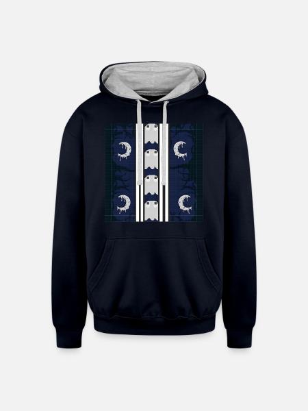 Nightshade Spirit - Unisex Contrast Hoodie - navy/heather gray