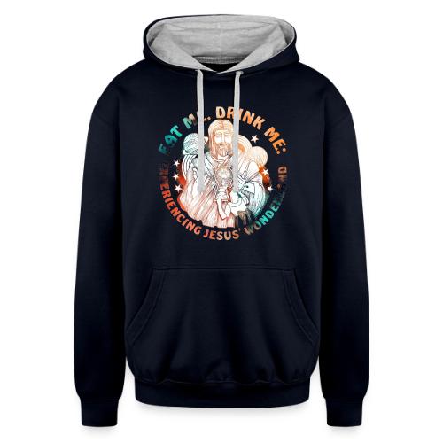 Eat Me Drink Me Podcast original logo - Unisex Contrast Hoodie