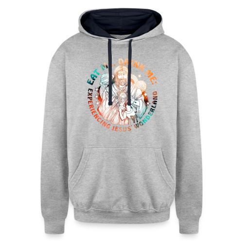 Eat Me Drink Me Podcast original logo - Unisex Contrast Hoodie