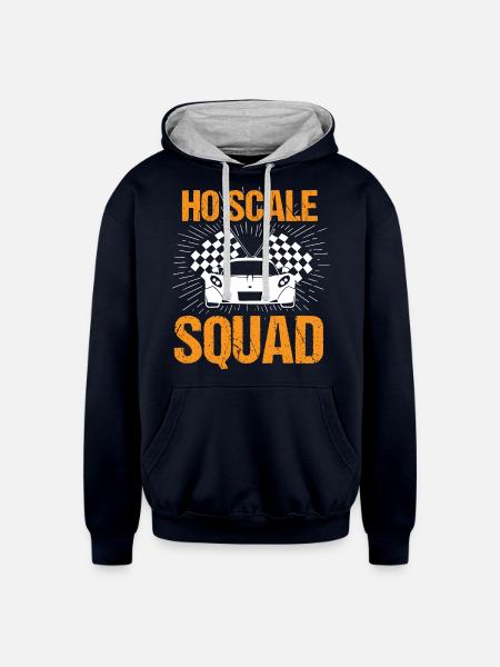 Slot Car, SlotCar Racing - Unisex Contrast Hoodie - navy/heather gray