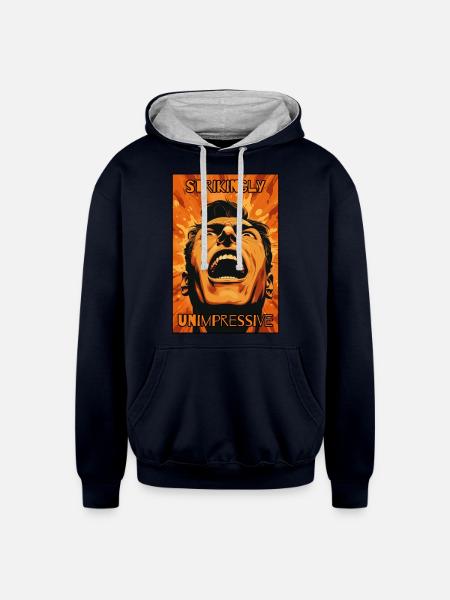Strikingly Unimpressive Man - Unisex Contrast Hoodie - navy/heather gray