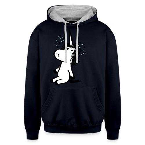 unicornio lloron - Unisex Contrast Hoodie