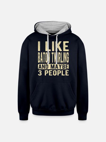 Baton twirling Saying - Unisex Contrast Hoodie - navy/heather gray