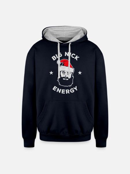 Big Nick Energy - Unisex Contrast Hoodie - navy/heather gray
