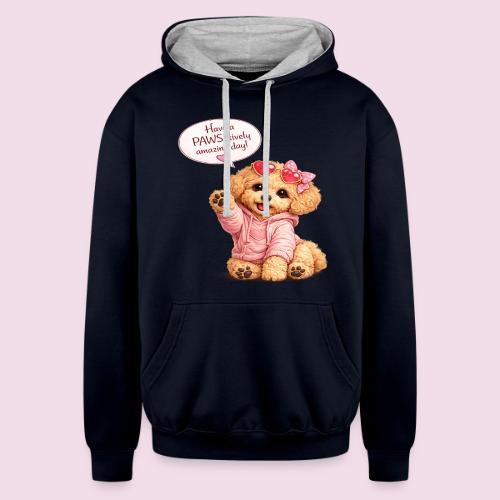 Have a PAWS-itively Amazing Day - Unisex Contrast Hoodie