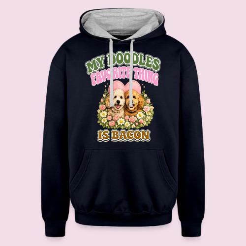 My Doodles Favorite Thing Is Bacon - Unisex Contrast Hoodie