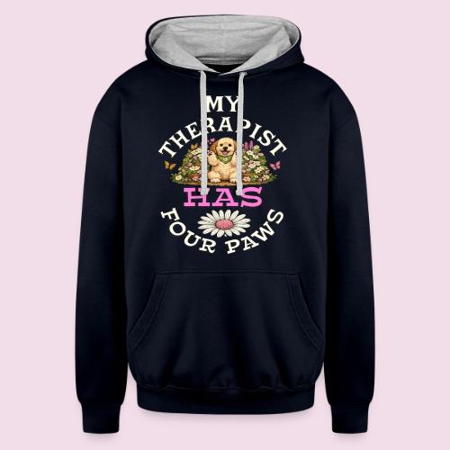 My Therapist Has Four Paws - Unisex Contrast Hoodie
