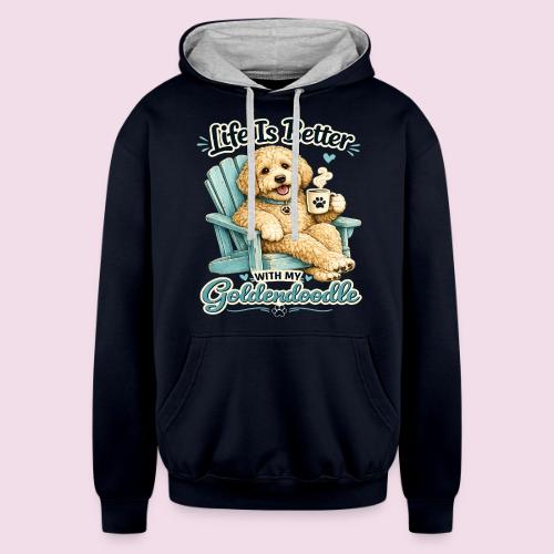 Life Is Better With My Goldendoodle - Unisex Contrast Hoodie