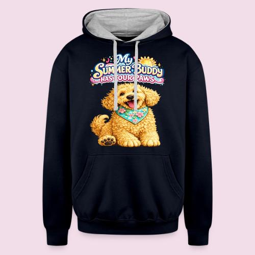 My Summer Buddy Has Four Paws - Unisex Contrast Hoodie