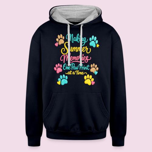 Making Summer Memories Faux Embroidery - Unisex Contrast Hoodie