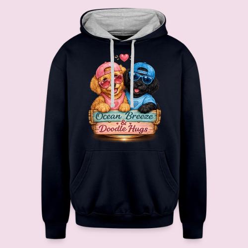 Ocean Breeze & Doodle Hugs - Unisex Contrast Hoodie