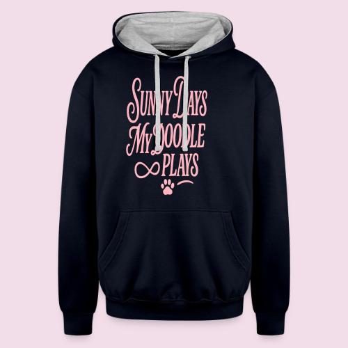Sunny Days My Doodle Plays - Unisex Contrast Hoodie