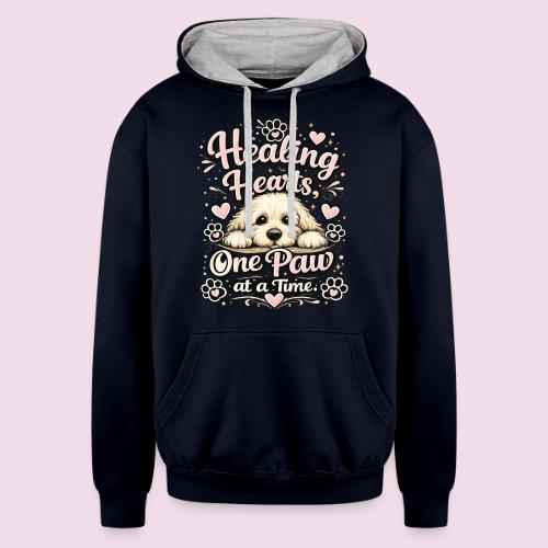 Healing Hearts, One Paw at a Time - Unisex Contrast Hoodie