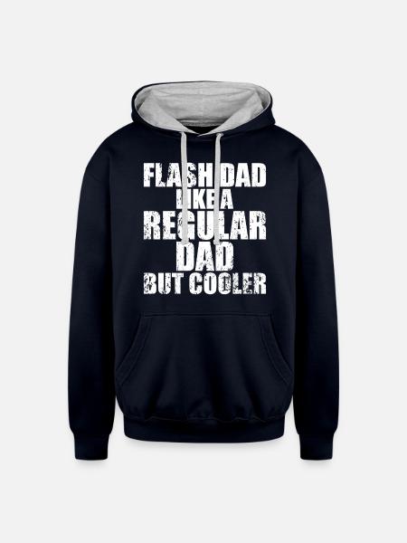 Bouldering Flash Dad Boulderer - Unisex Contrast Hoodie - navy/heather gray