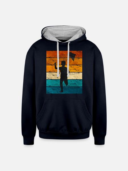 Kite Flying - Unisex Contrast Hoodie - navy/heather gray