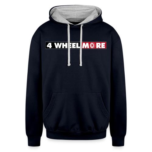 4 Wheel More Rectangle Logo - Unisex Contrast Hoodie
