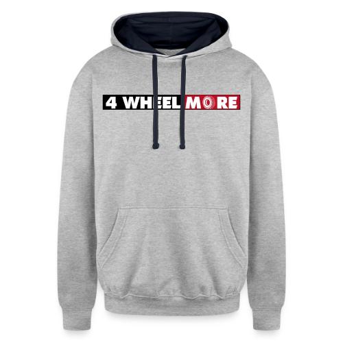 4 Wheel More Rectangle Logo - Unisex Contrast Hoodie