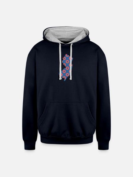 Phish Fishman Donut New Jersey Phanart - Unisex Contrast Hoodie - navy/heather gray