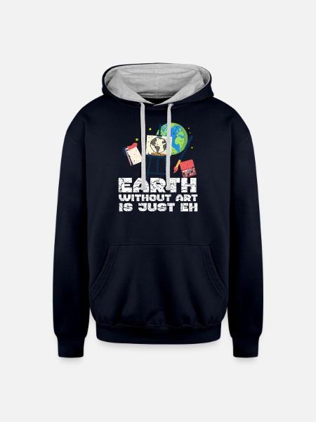 Artist - Unisex Contrast Hoodie - navy/heather gray