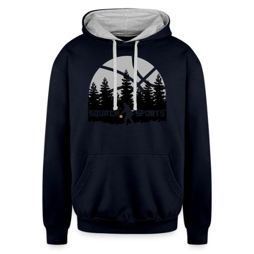 Squatch Basketball Moon - Unisex Contrast Hoodie