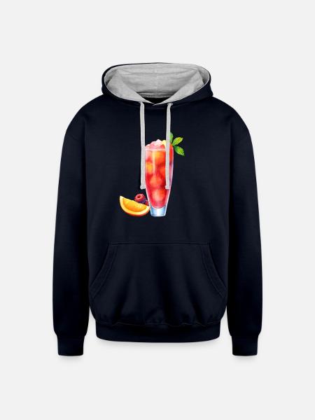 Berry Citrus Cocktail - Unisex Contrast Hoodie - navy/heather gray