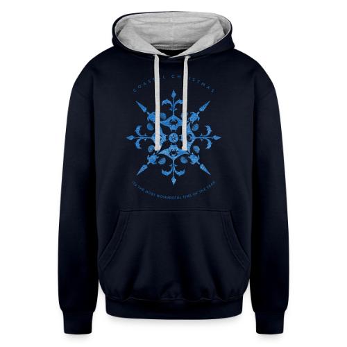 Coastal Christmas Snowflake 01 - Unisex Contrast Hoodie
