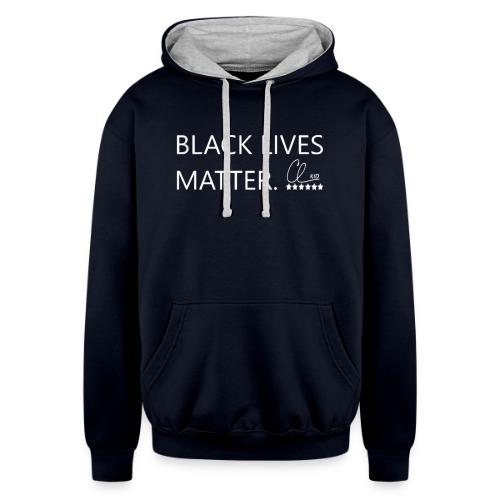 Black Lives Matter (white font) - Unisex Contrast Hoodie