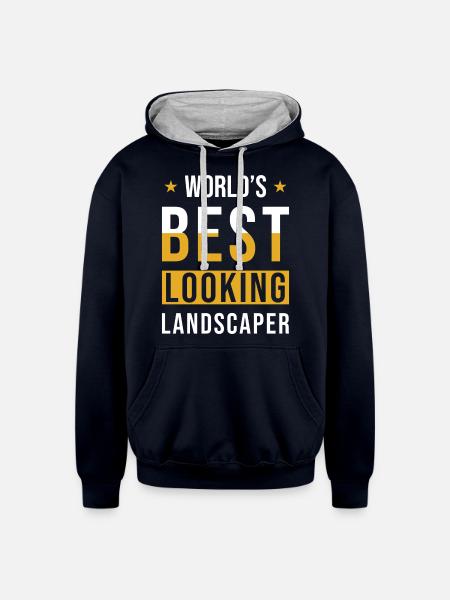 Horticulture Landscaping - Unisex Contrast Hoodie - navy/heather gray