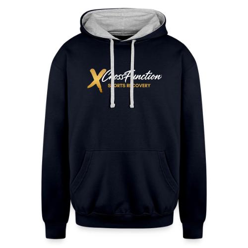 XF Sports Recovery Logo- White (Front Only) - Unisex Contrast Hoodie