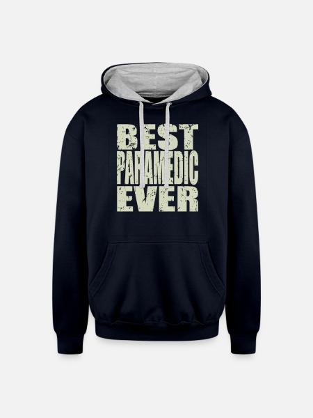 Best Paramedic Ever Paramedic Gift - Unisex Contrast Hoodie - navy/heather gray