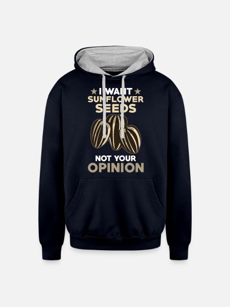 Sunflower Seeds - Unisex Contrast Hoodie - navy/heather gray