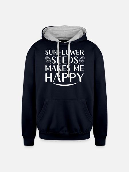 Sunflower Seeds - Unisex Contrast Hoodie - navy/heather gray