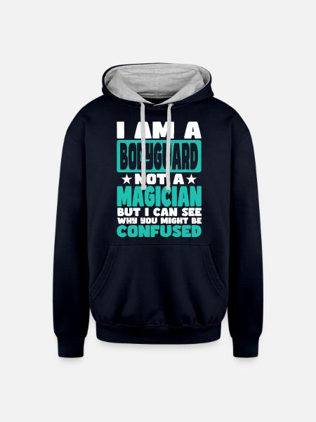 Bodyguard - Unisex Contrast Hoodie - navy/heather gray